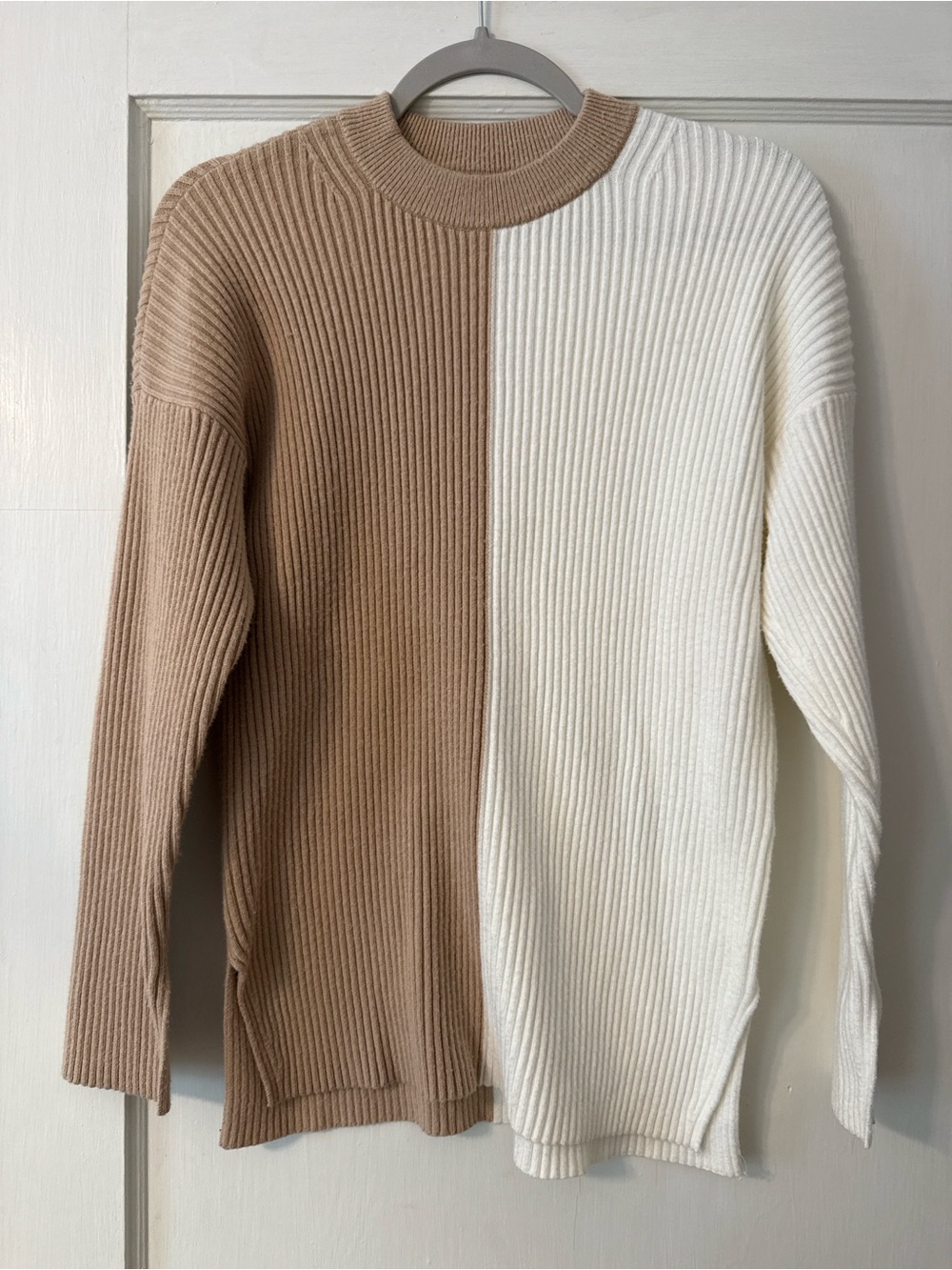 A&F Two-Tone Ribbed Crewneck Sweater
